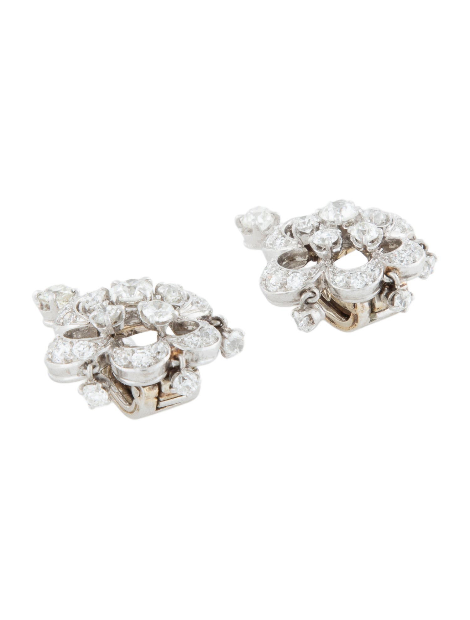 Boucheron Vintage Platinum 3.00ctw Diamond Clip-On Earrings