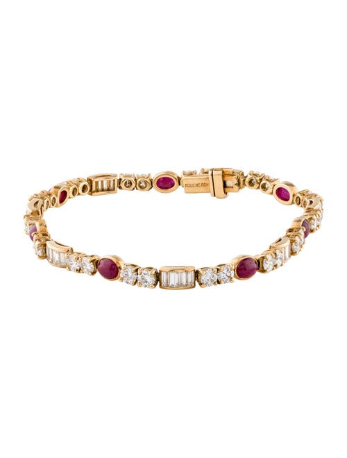 Boucheron 18K Diamond & Ruby Link Bracelet