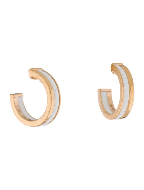 Boucheron 18K Ceramic Quatre Classique Hoop Earrings
