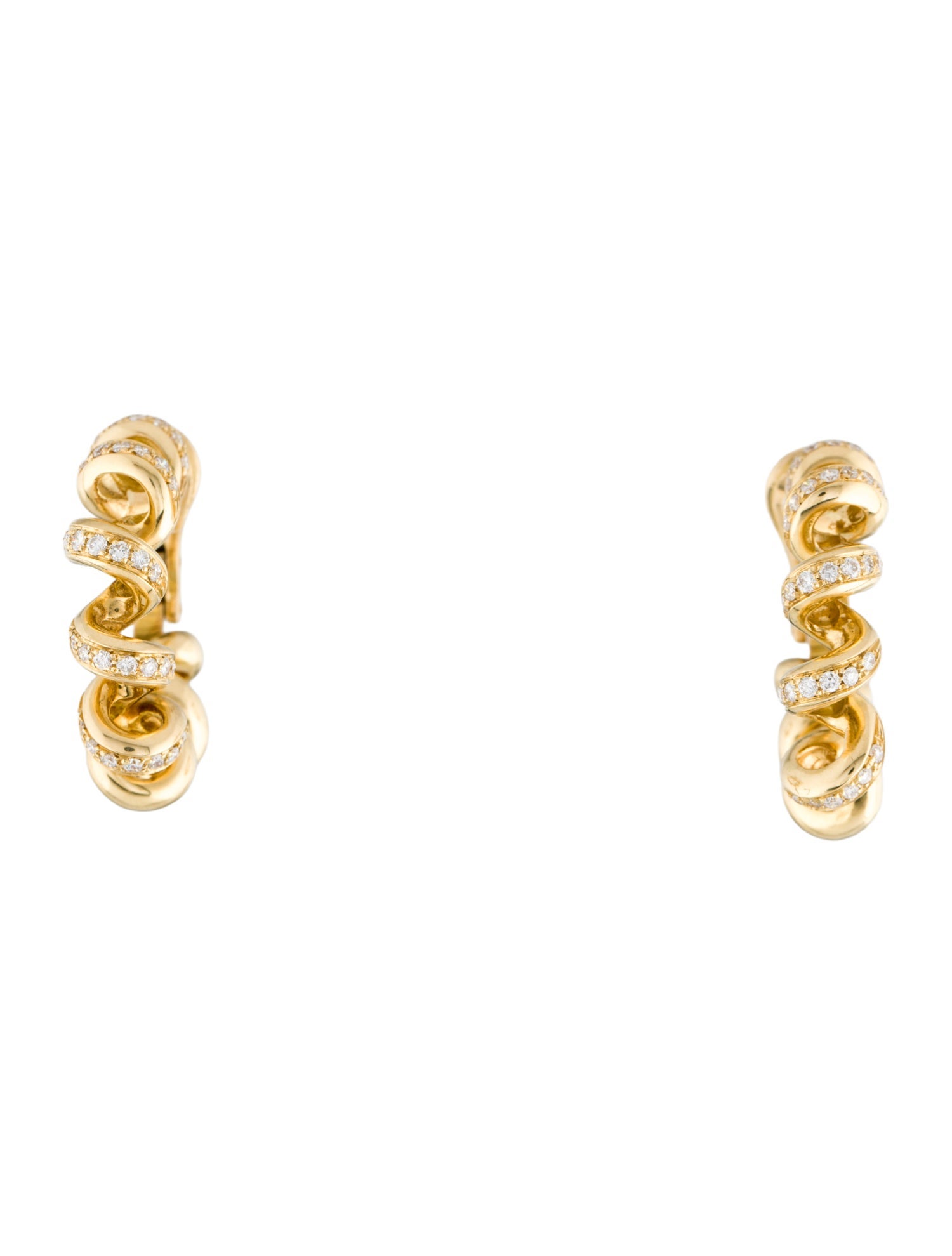 Boucheron 18K Diamond Serpent Boheme Hoop Earrings