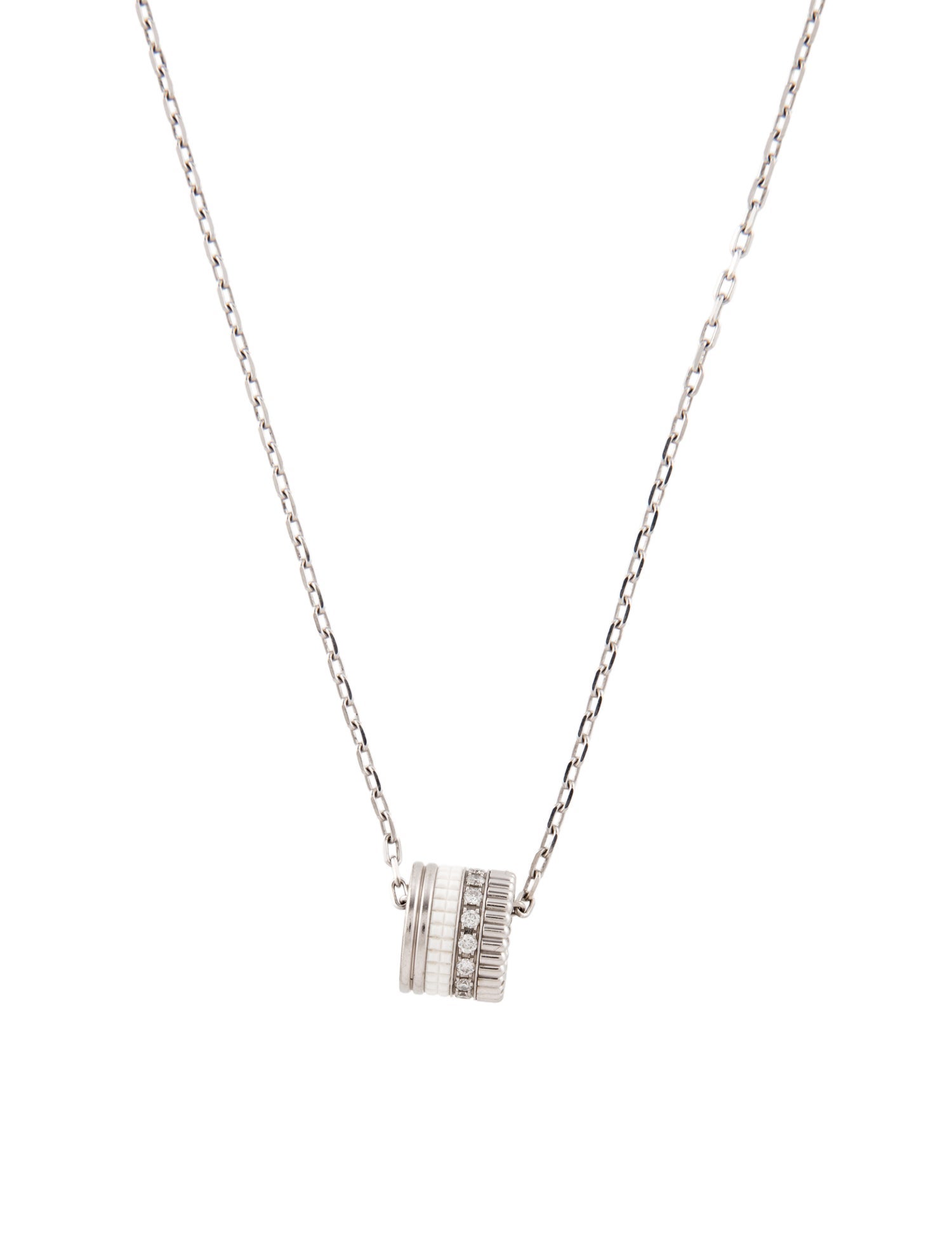 Boucheron 18K Diamond & Ceramic Quatre HyCeram Pendant Necklace