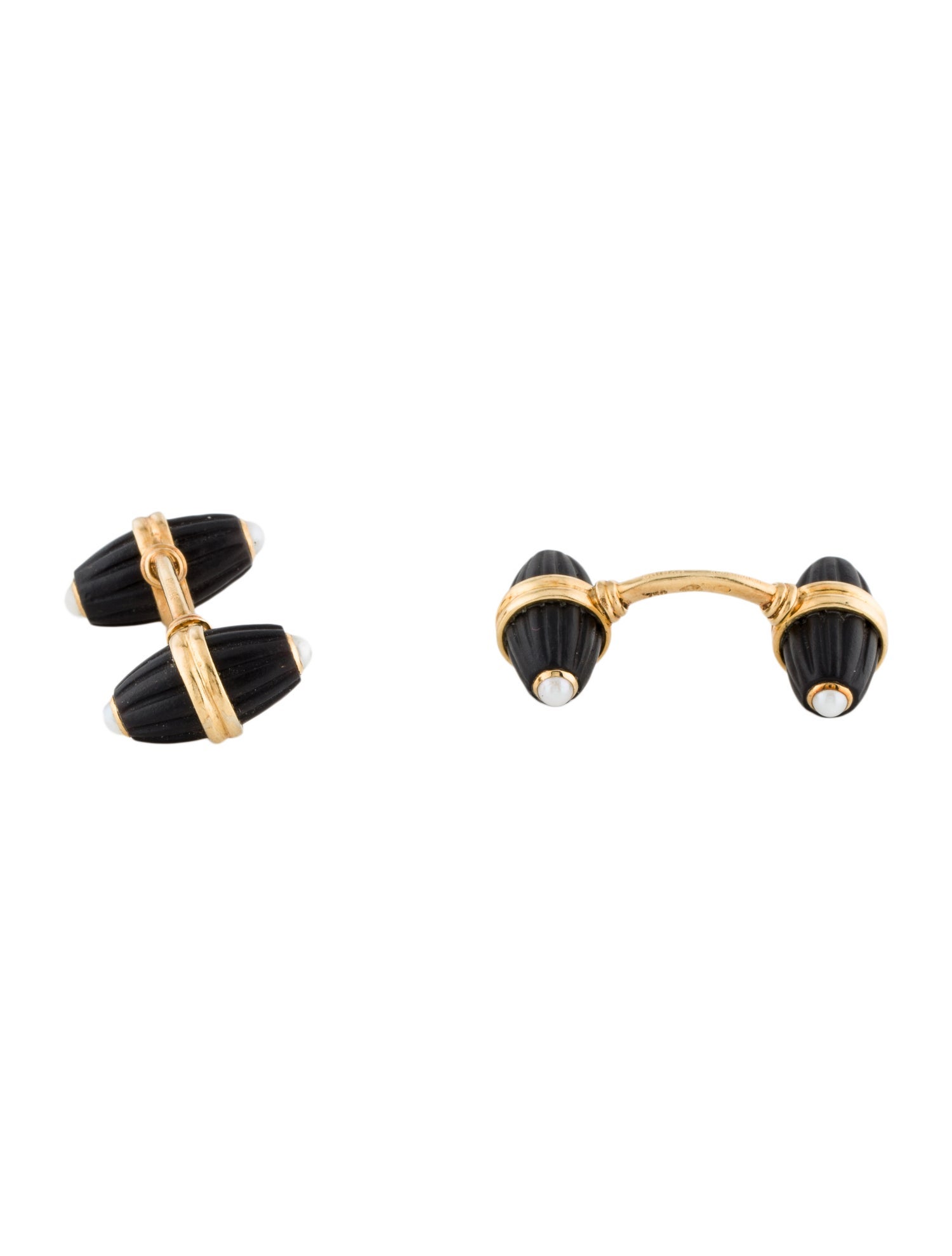Boucheron Vintage 18K Pearl & Onyx Cufflinks