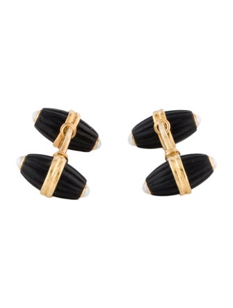 Boucheron Vintage 18K Pearl & Onyx Cufflinks