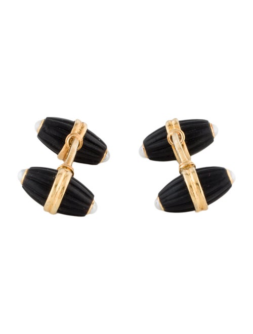 Boucheron Vintage 18K Pearl & Onyx Cufflinks