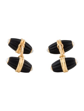 Boucheron Vintage 18K Pearl & Onyx Cufflinks