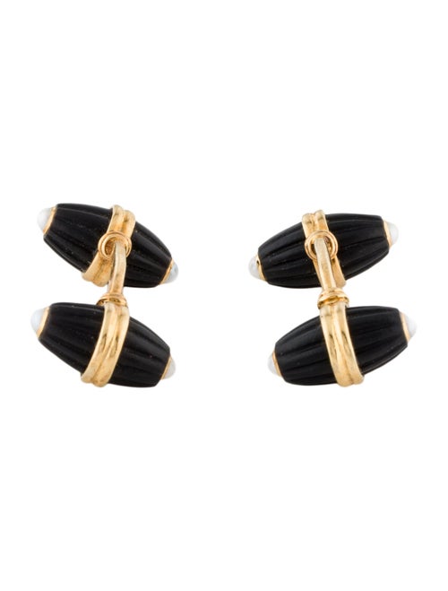 Boucheron Vintage 18K Pearl & Onyx Cufflinks