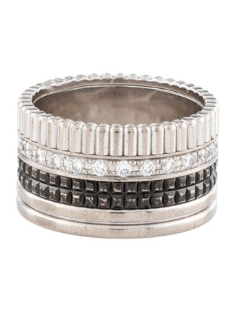 Boucheron 18K Diamond Quatre Black Edition Large Ring