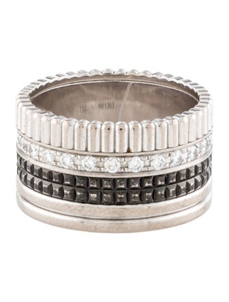 Boucheron 18K Diamond Quatre Black Edition Large Ring