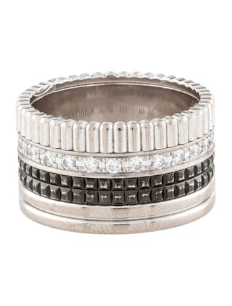 Boucheron 18K Diamond Quatre Black Edition Large Ring