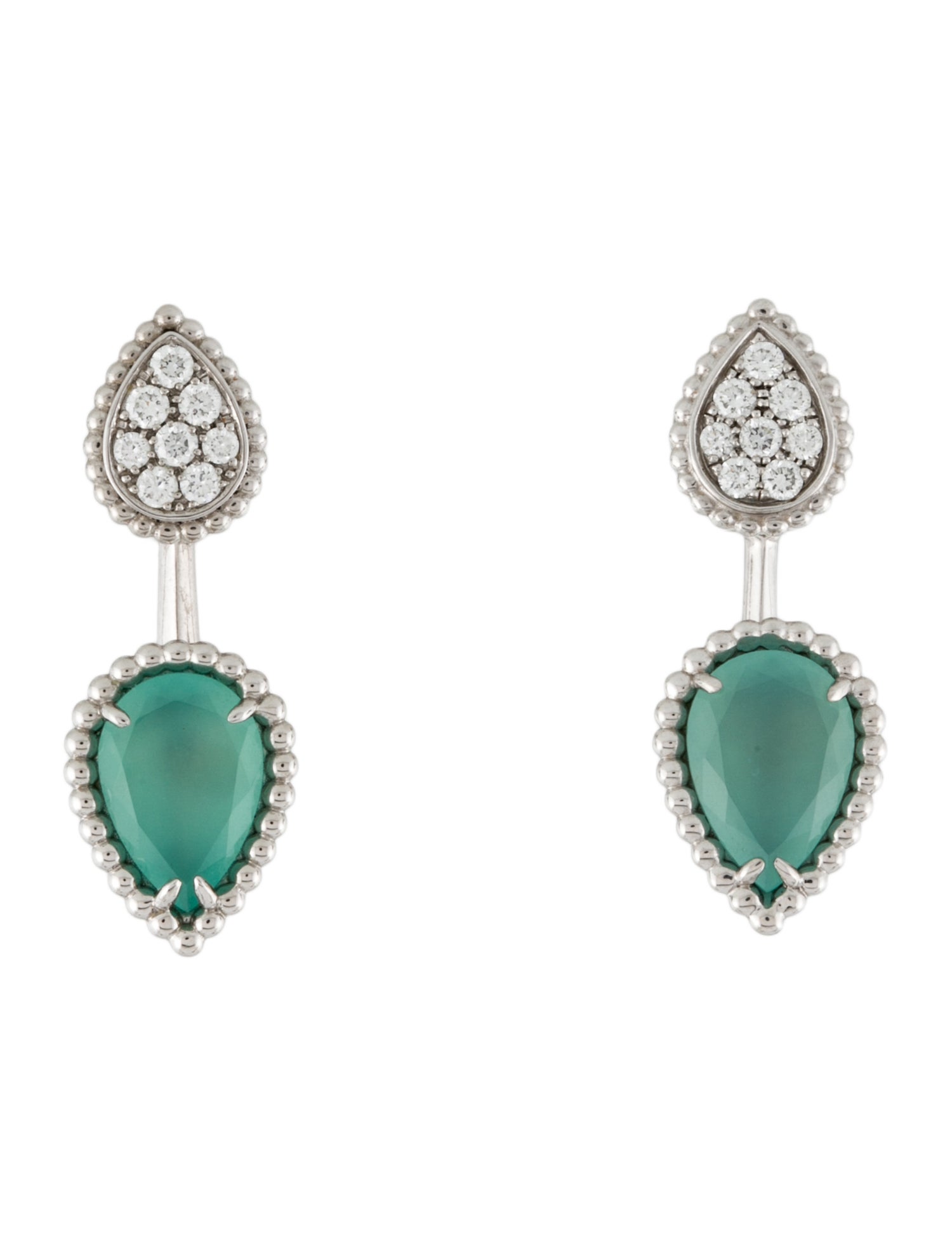 Boucheron 18K Dyed Chalcedony & Diamond Serpent Bohème Enhancer Drop Earring Set