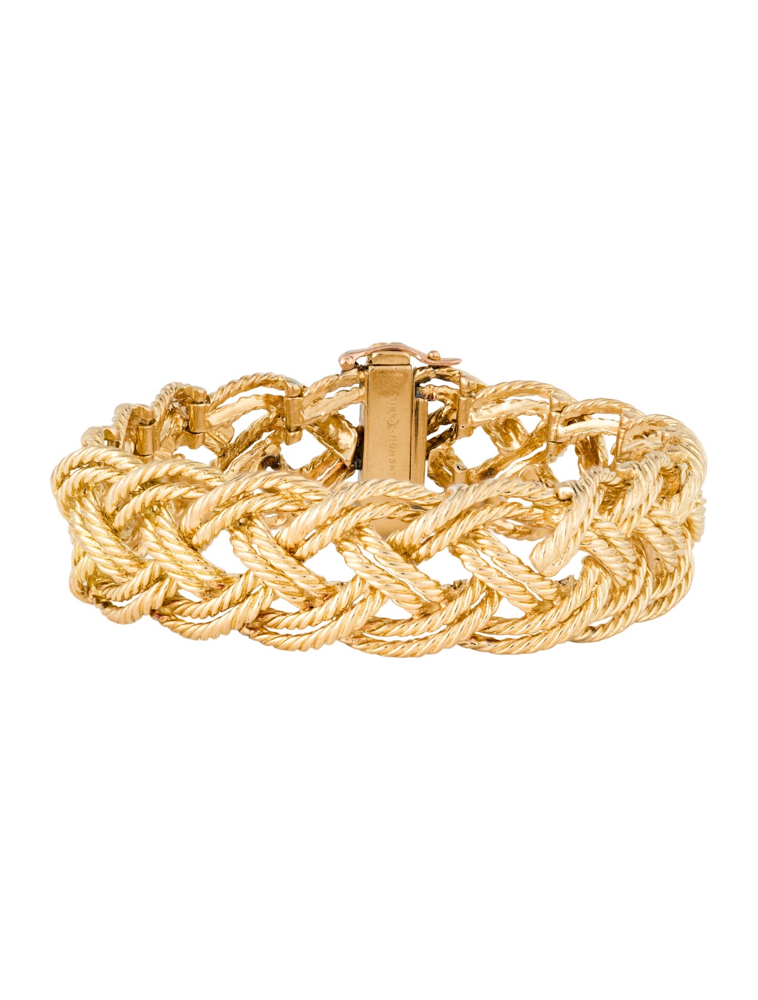 Boucheron 18K Gold Braided Rope Link Bracelet