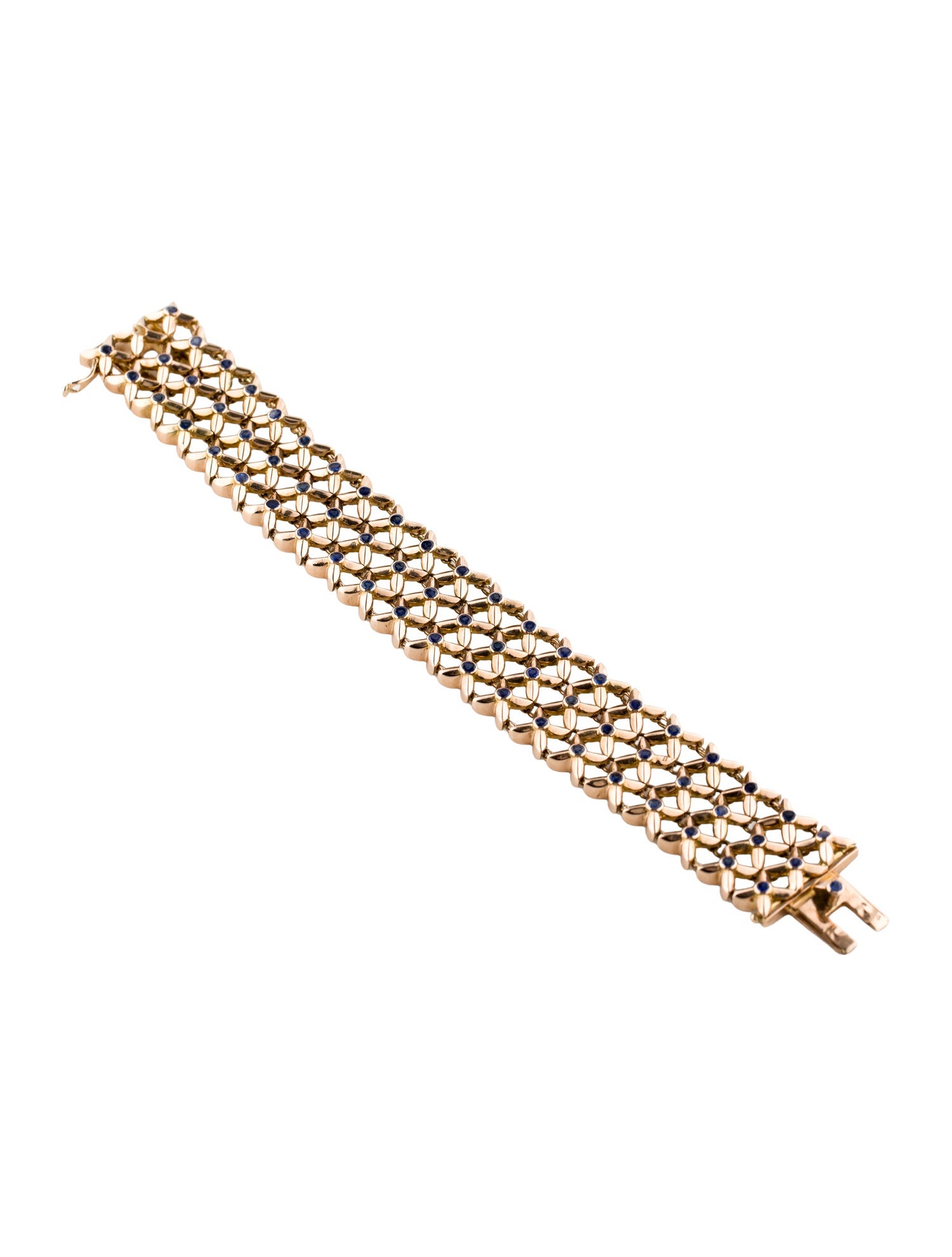 Boucheron 18K Sapphire Cross Link Bracelet