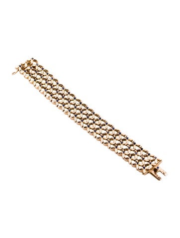 Pre-owned Boucheron 18k Sapphire Cross Link Bracelet, 7" In Multi