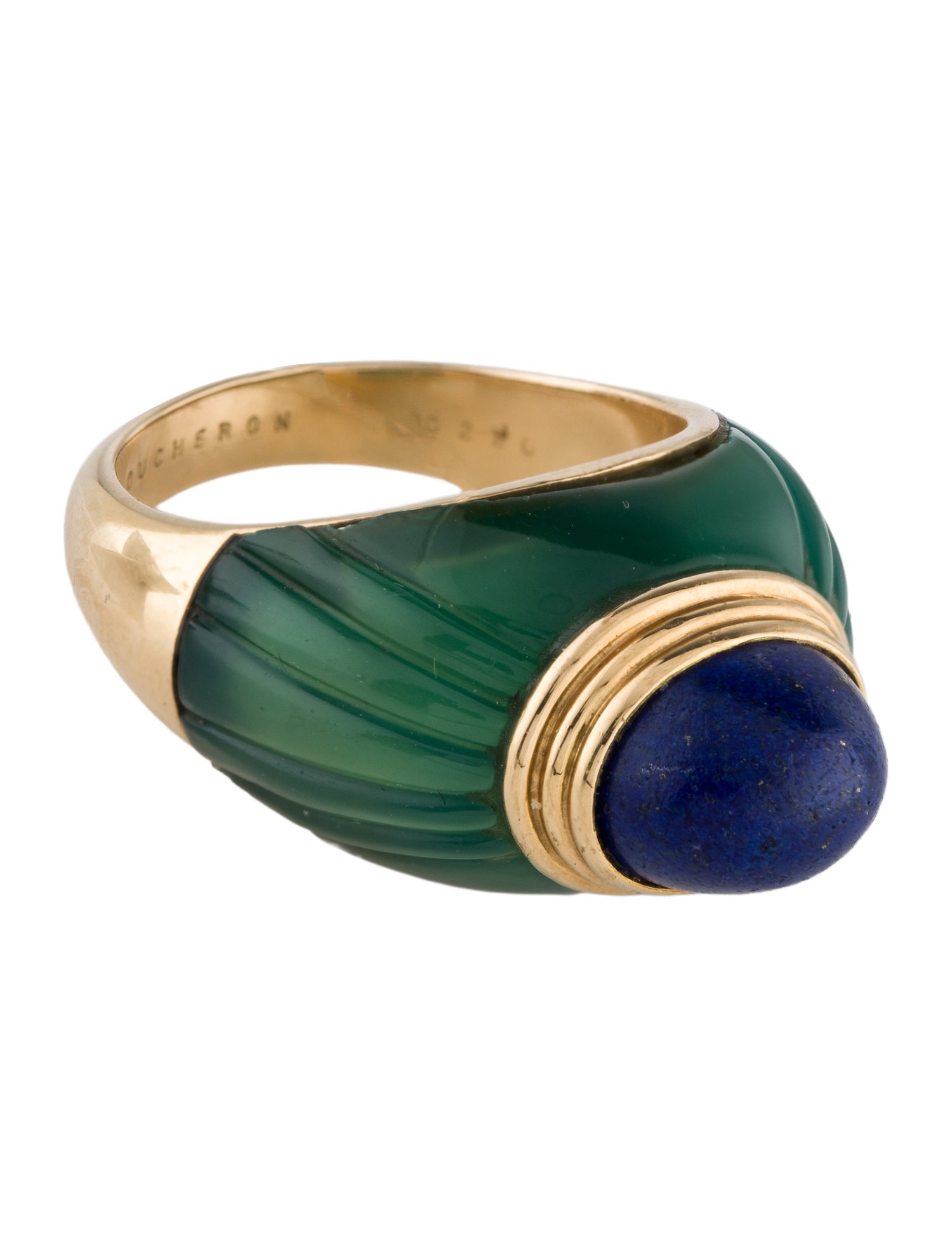 Boucheron 18K Chalcedony & Lapis Lazuli Jaipur Cocktail Ring