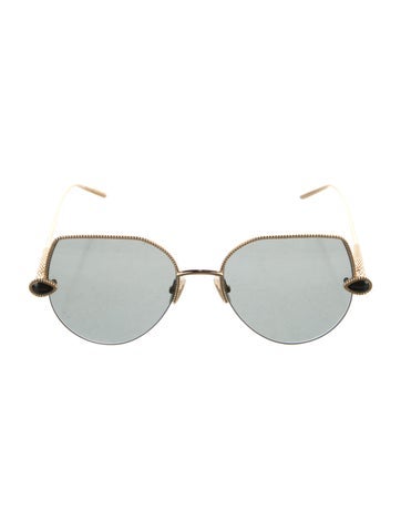 Pre-owned Boucheron Oversize Tinted Sunglasses In Gold