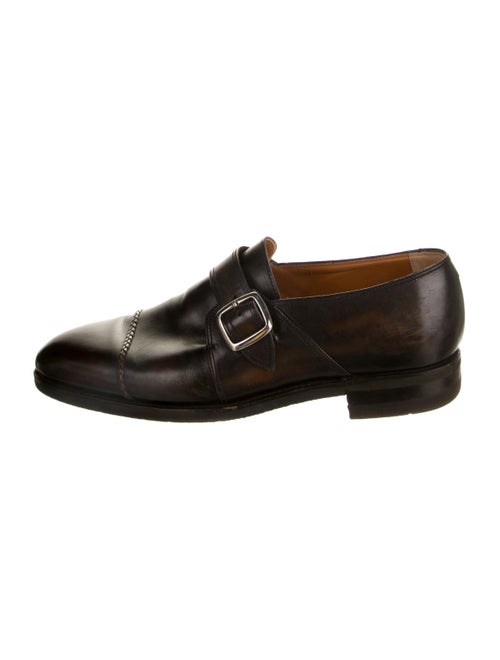 Bontoni Leather Monk Strap Shoes silver