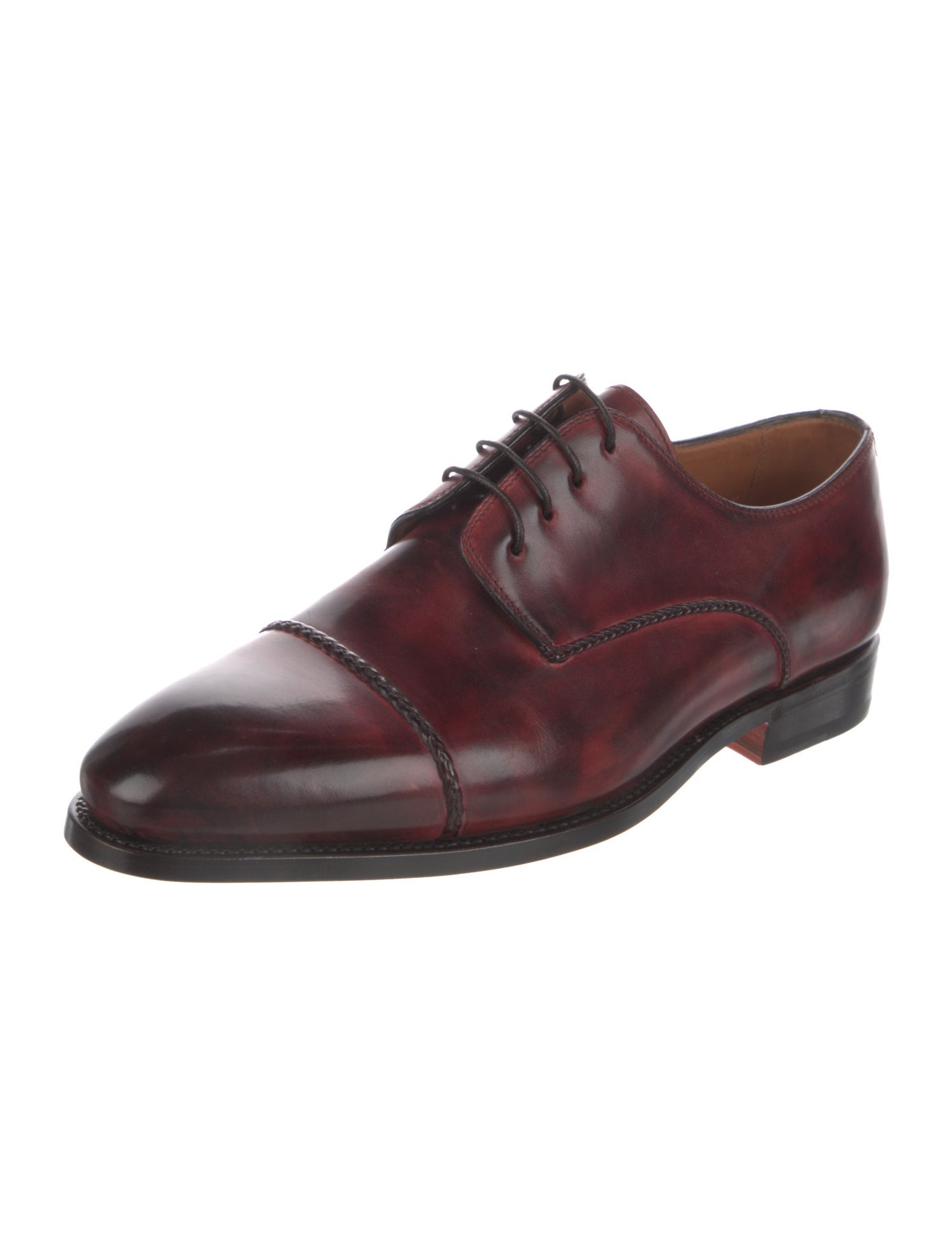 Bontoni Leather Braided Accents Derby Shoes