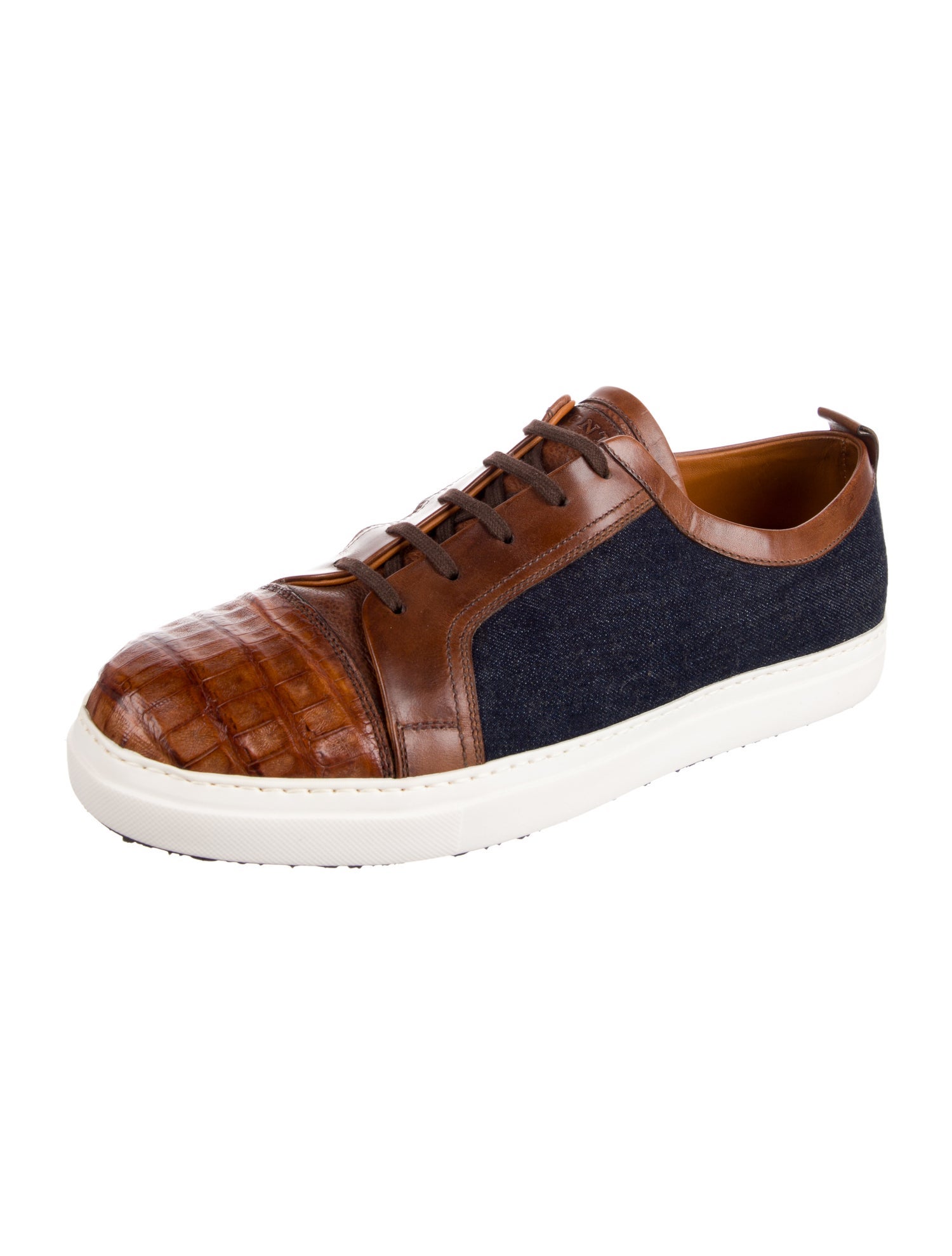 Bontoni Leather Colorblock Pattern Sneakers w/ Tags