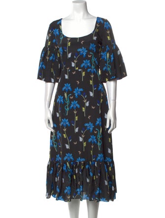 Borgo De Nor Floral Print Midi Length Dress