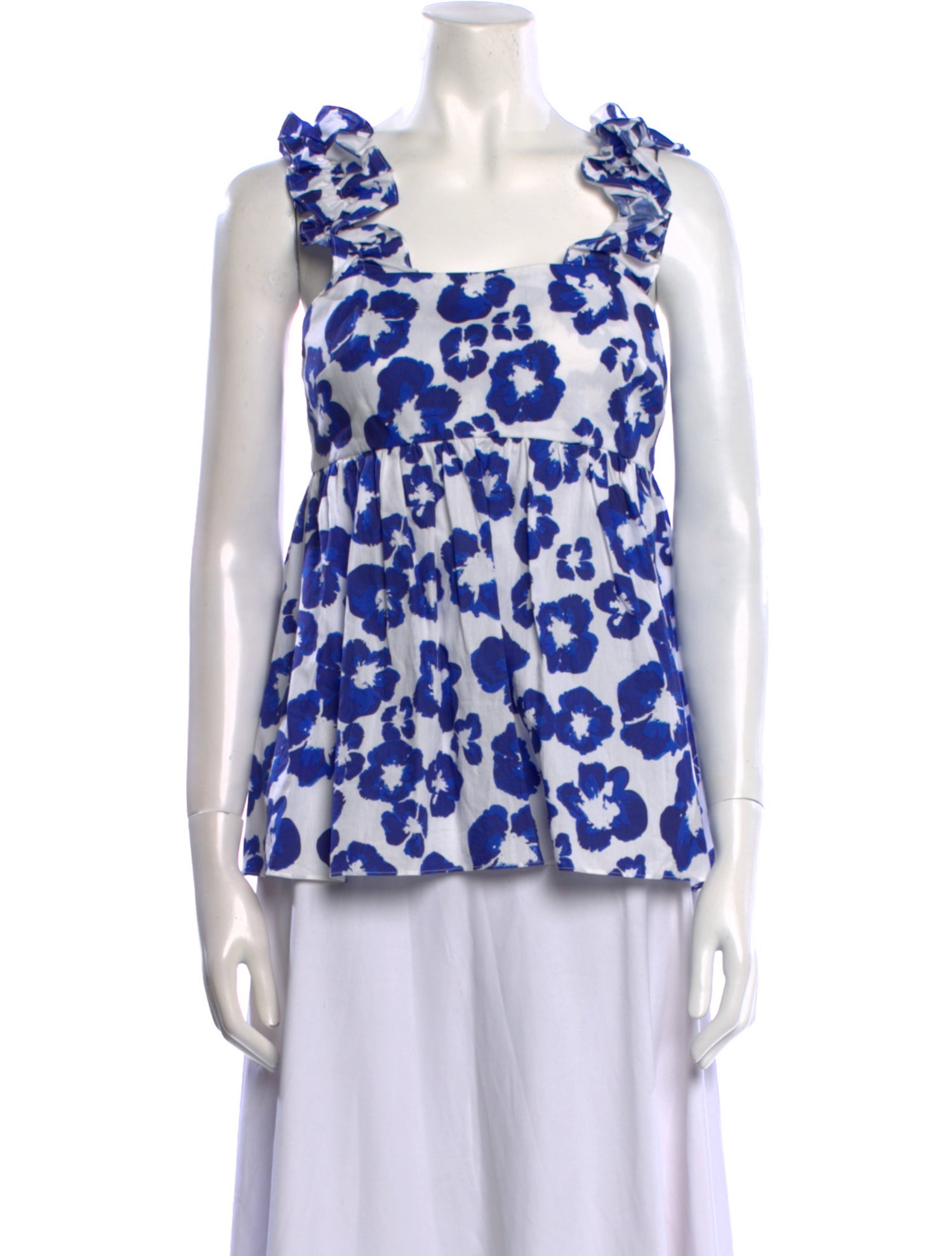 Borgo De Nor Floral Print Square Neckline Top
