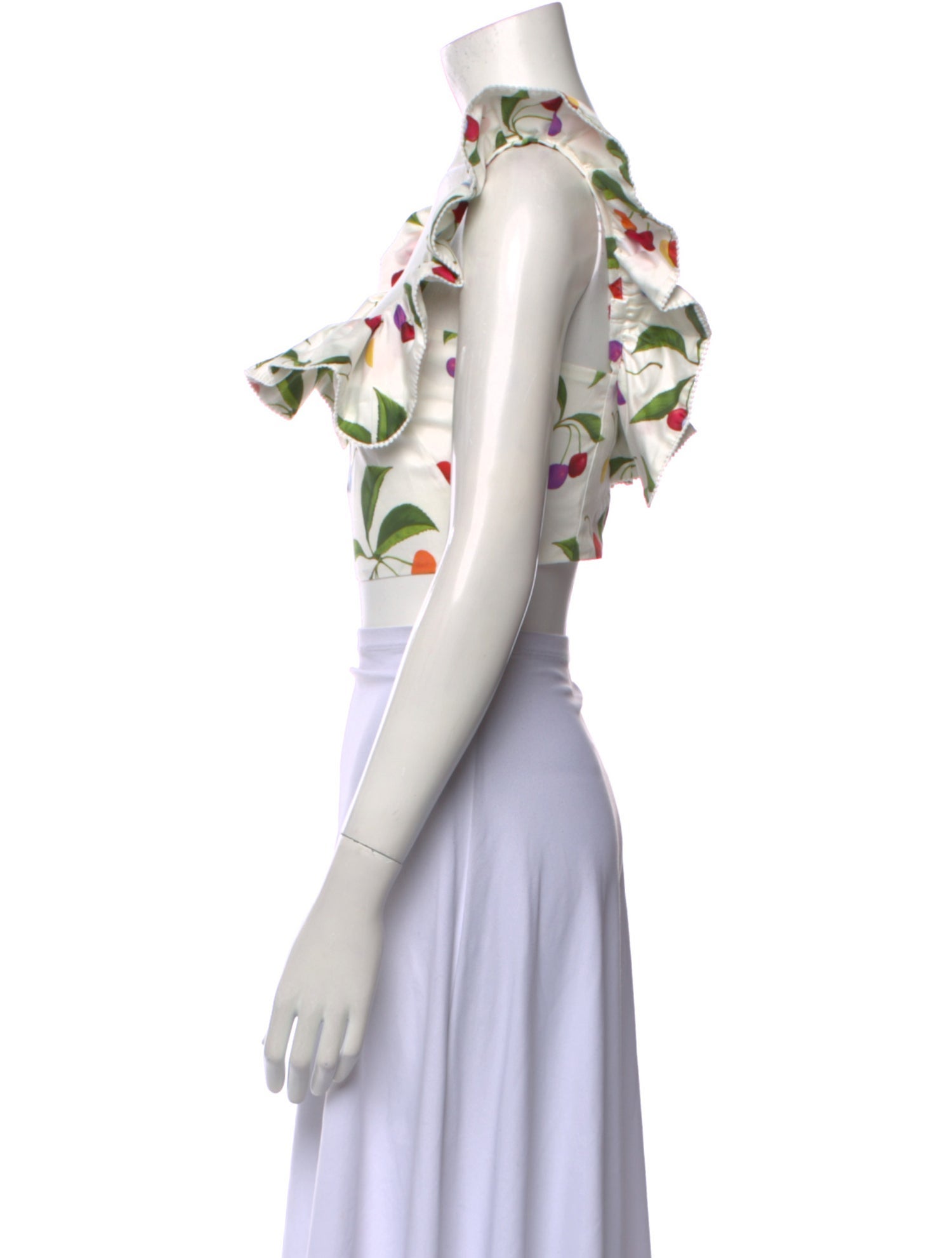 Borgo De Nor Floral Print Square Neckline Crop Top