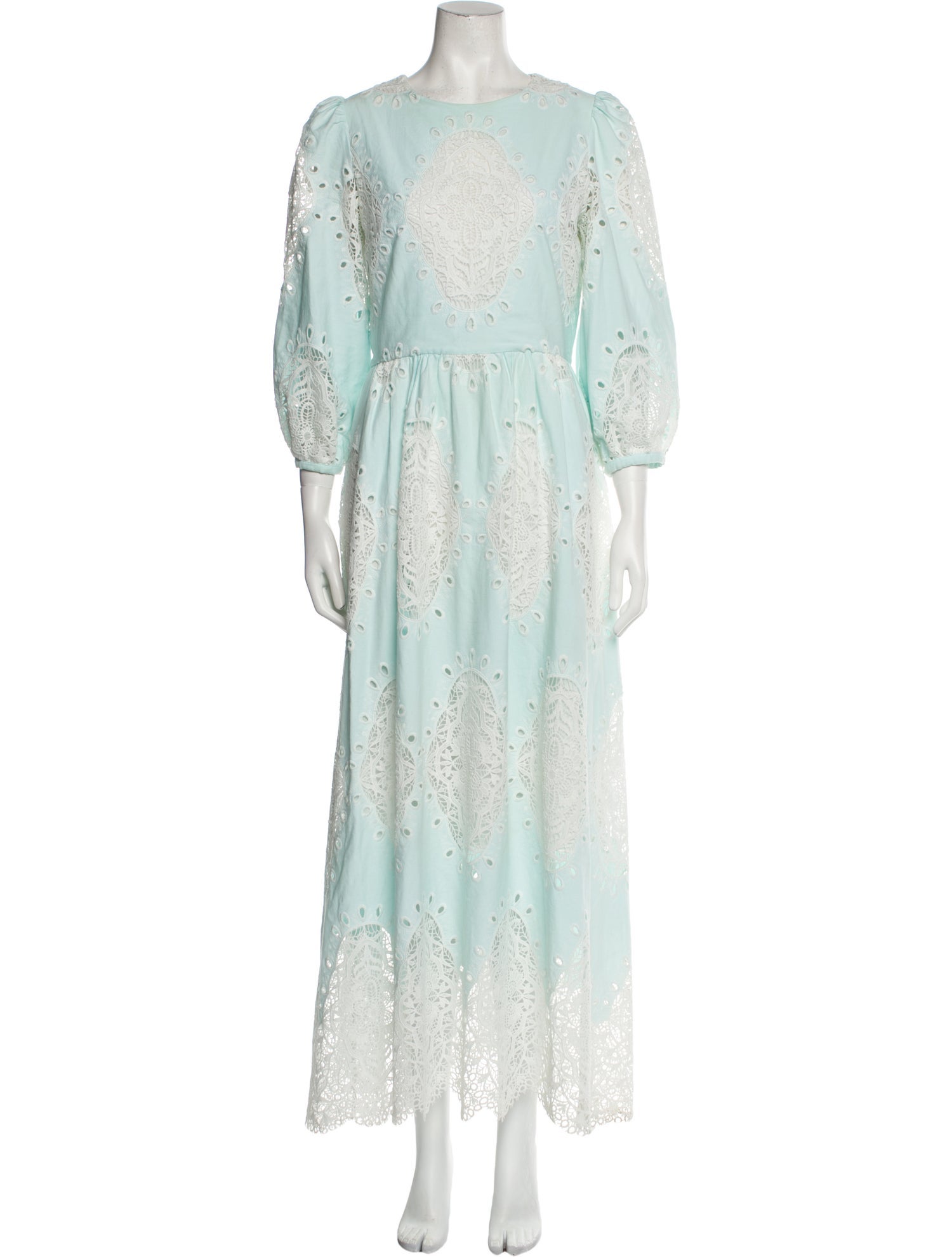 Borgo De Nor Lace Pattern Long Dress