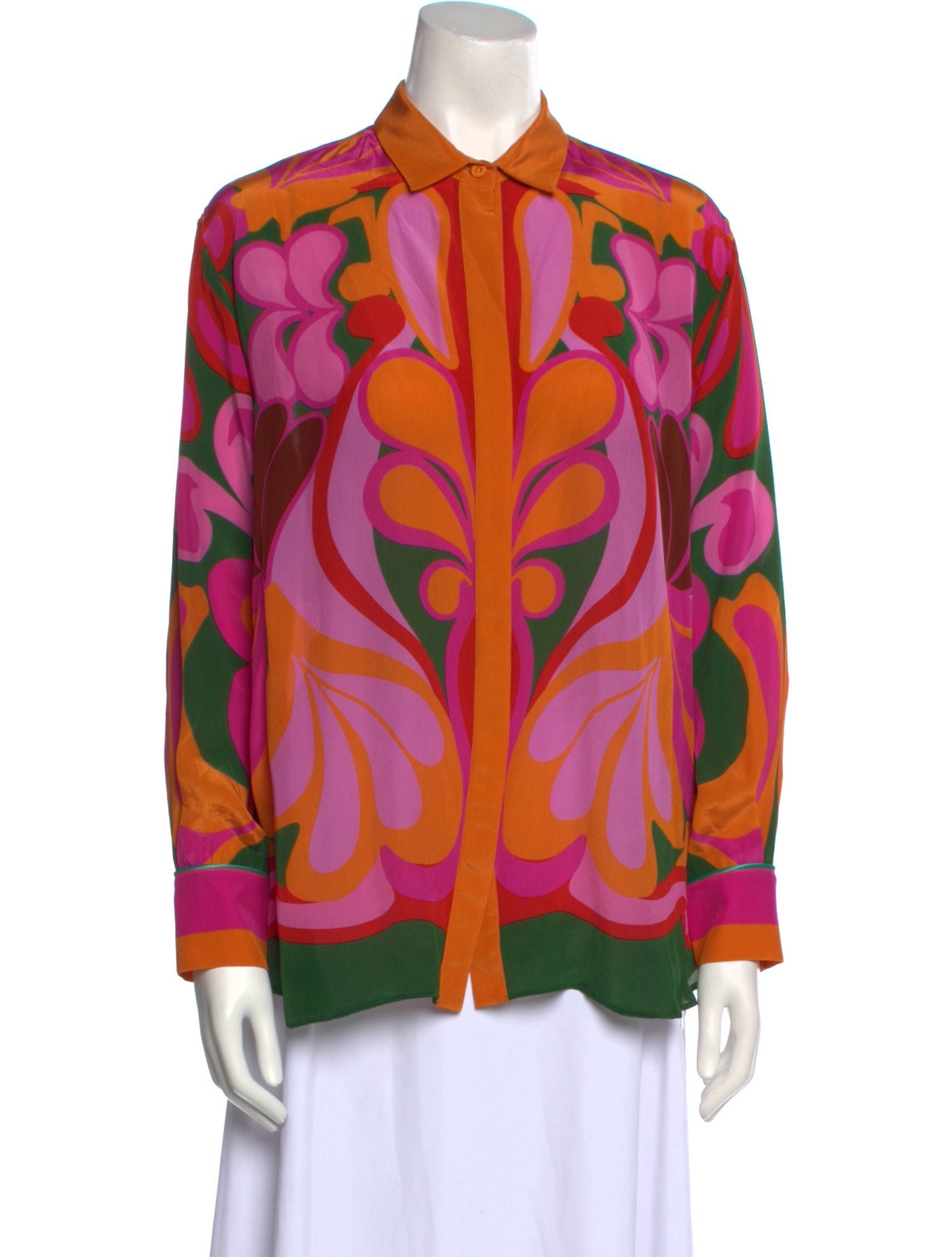 Borgo De Nor Printed Long Sleeve Button-Up Top
