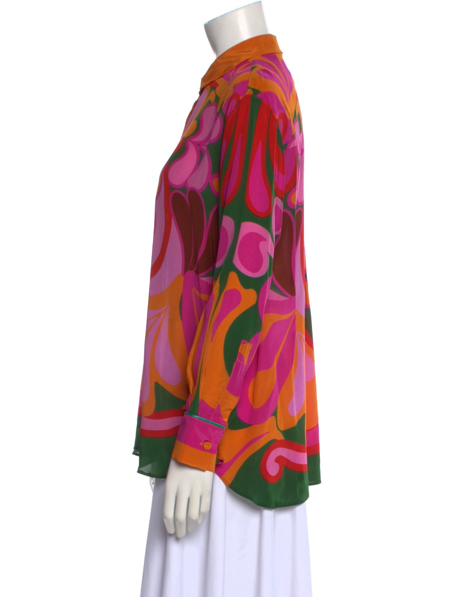 Borgo De Nor Printed Long Sleeve Button-Up Top