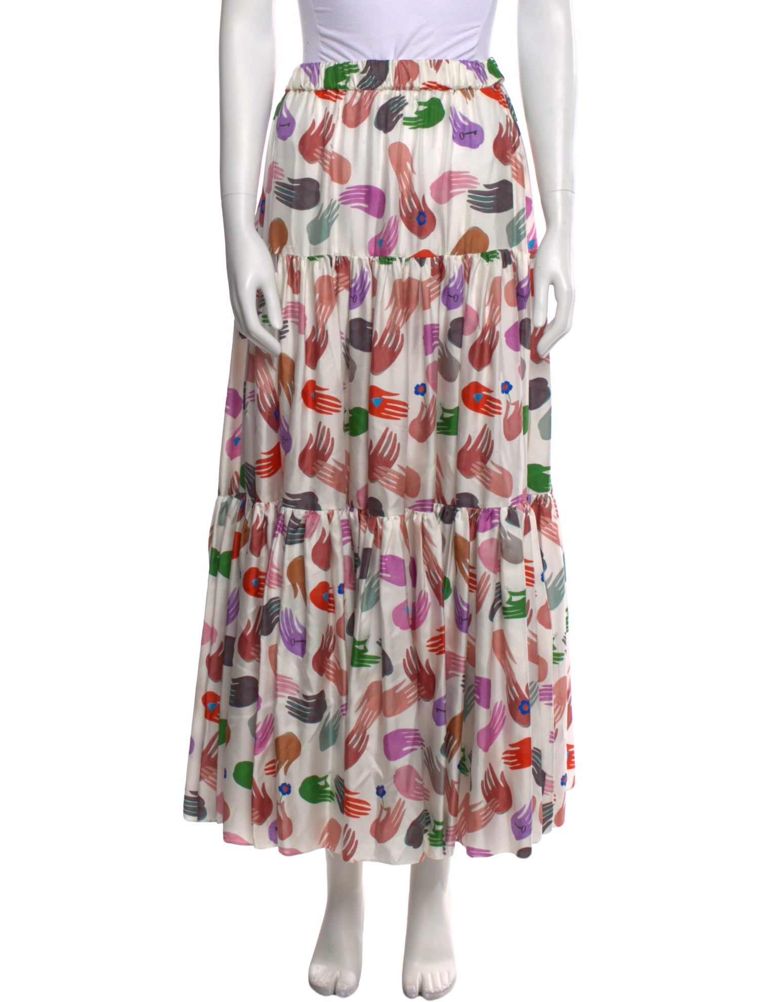 Borgo De Nor Silk Midi Length Skirt