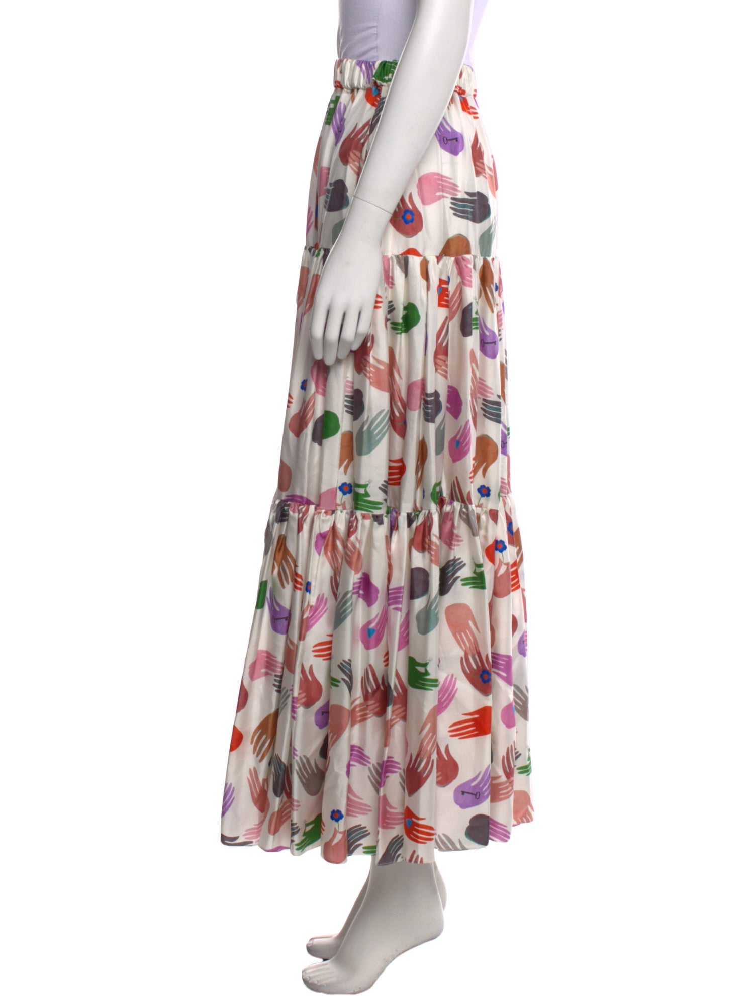 Borgo De Nor Silk Midi Length Skirt