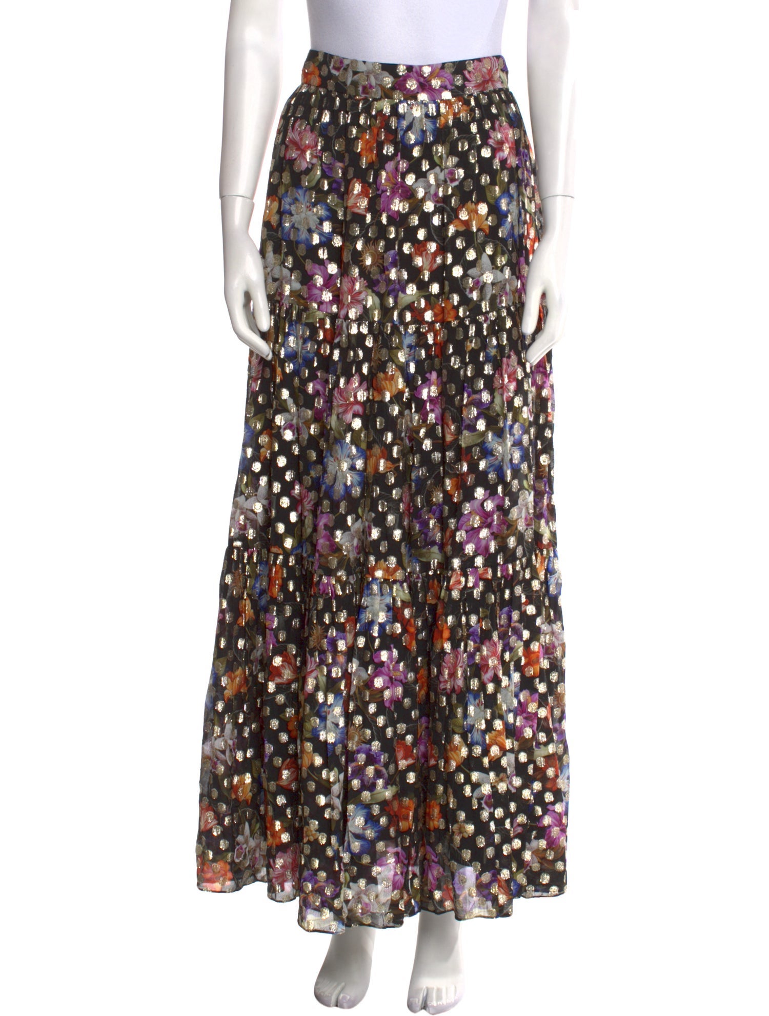 Borgo De Nor Polka Dot Print Long Skirt w/ Tags