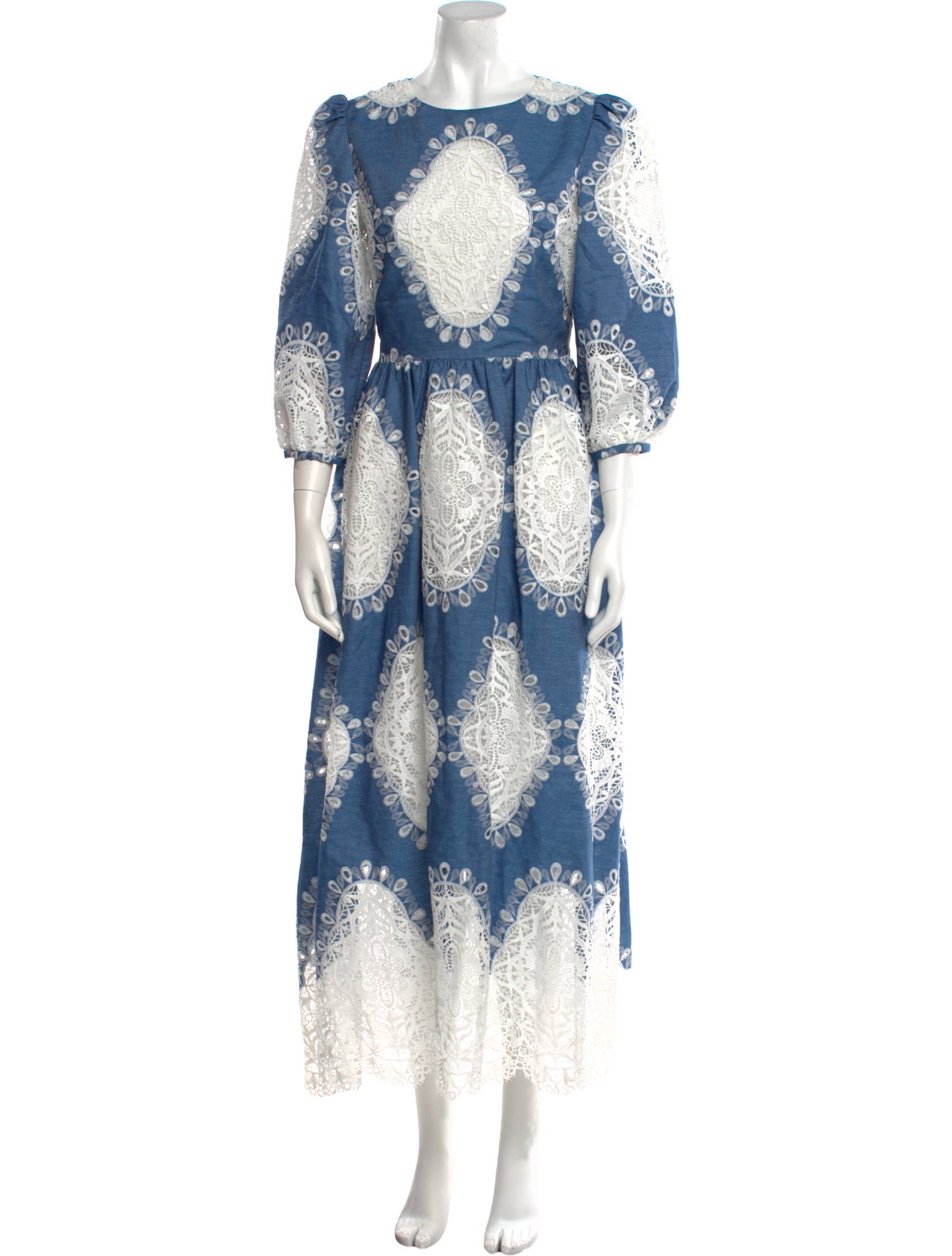 Borgo De Nor Lace Pattern Long Dress