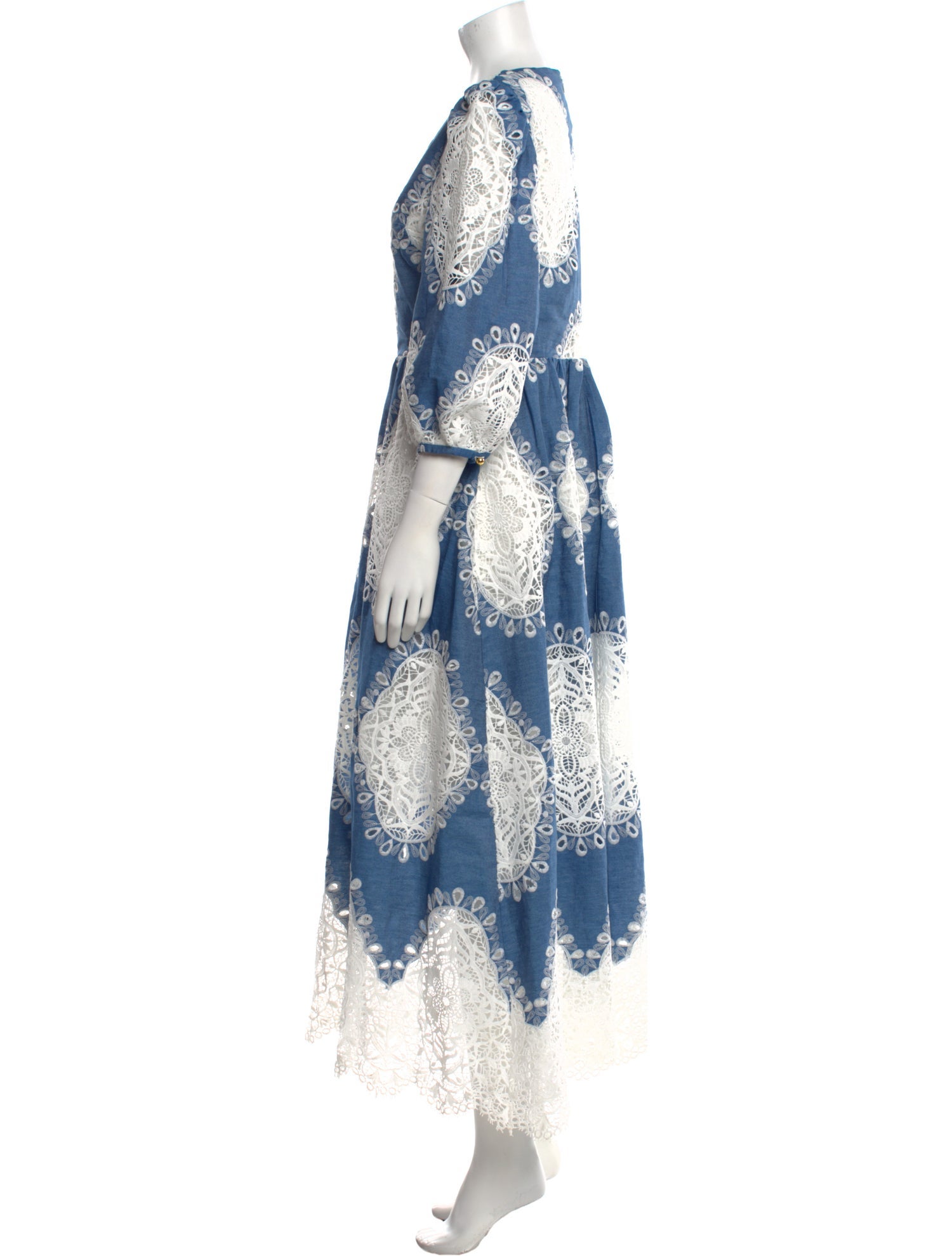 Borgo De Nor Lace Pattern Long Dress