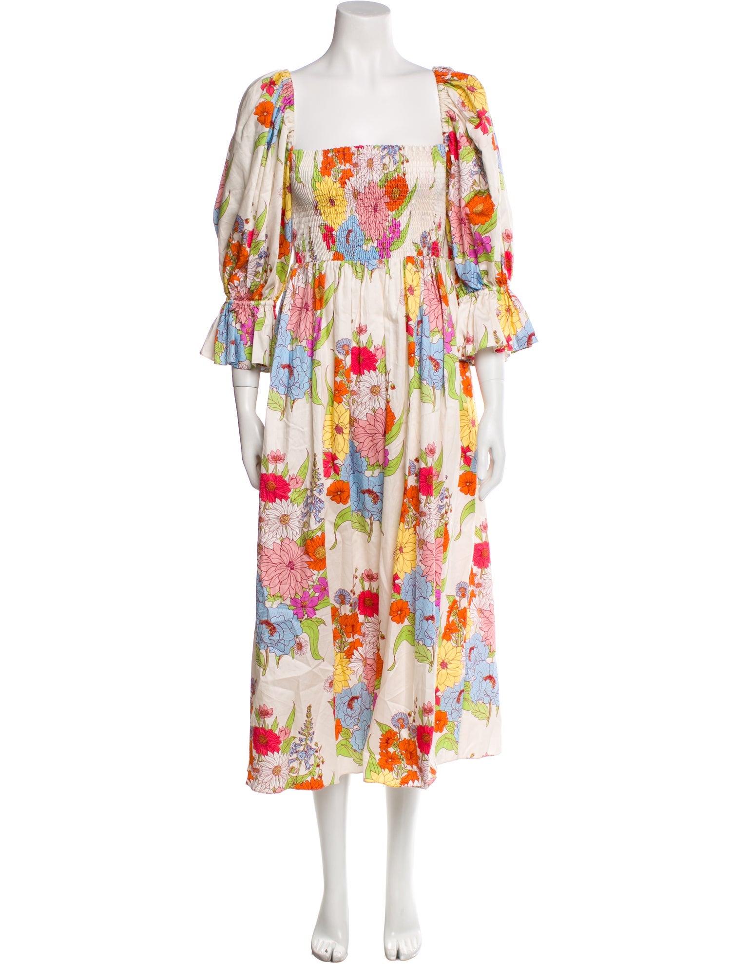 Borgo De Nor Floral Print Midi Length Dress