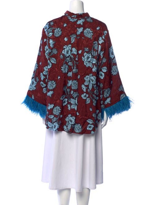 Borgo De Nor Floral Print Mock Neck Blouse