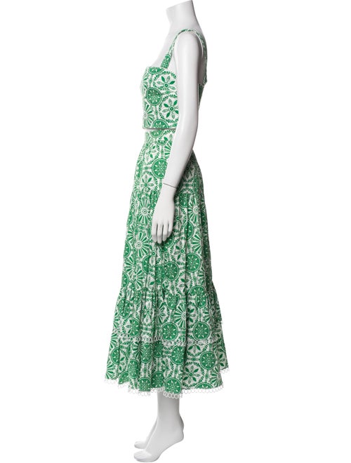 Borgo De Nor Printed Lace Trim Embellishment Skirt Set