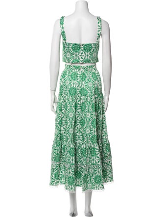 Borgo De Nor Printed Lace Trim Embellishment Skirt Set