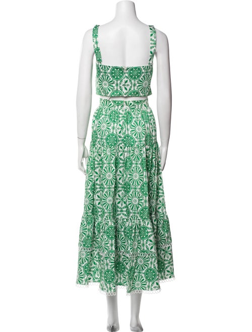 Borgo De Nor Printed Lace Trim Embellishment Skirt Set