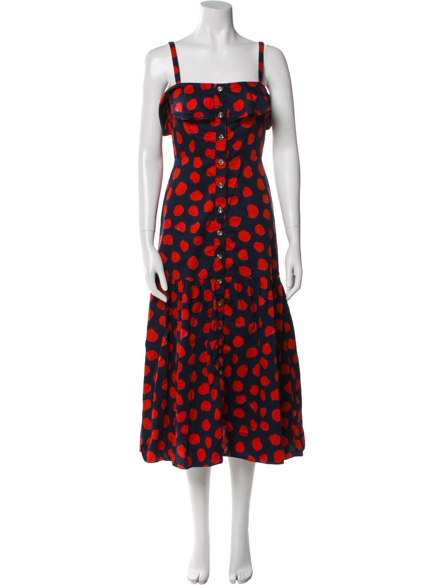 Borgo De Nor Polka Dot Print Midi Length Dress