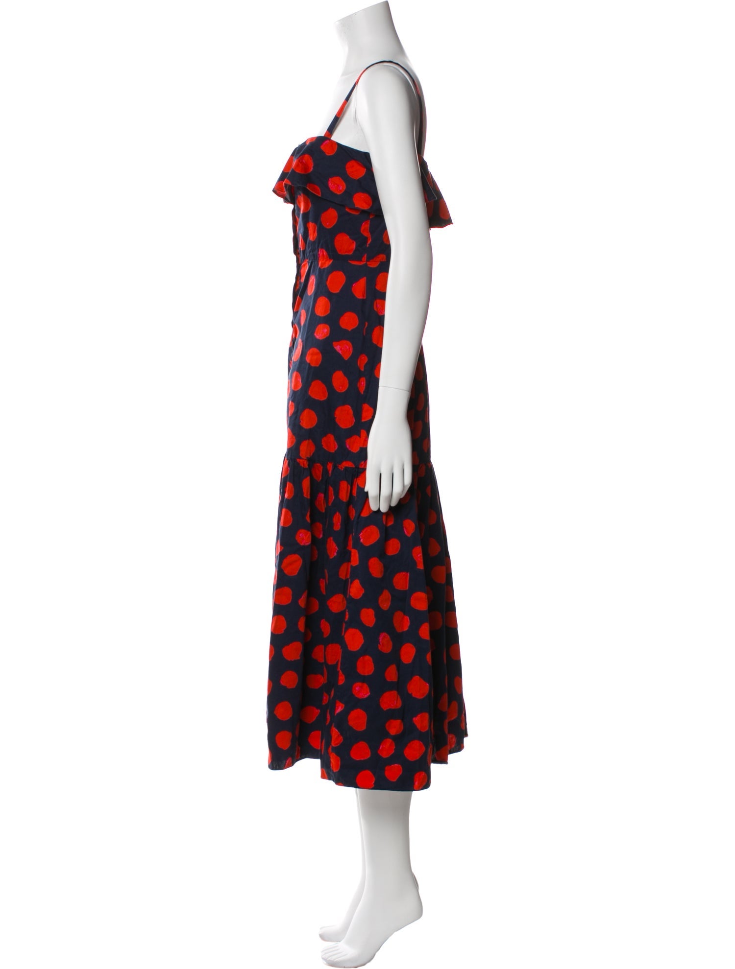 Borgo De Nor Polka Dot Print Midi Length Dress