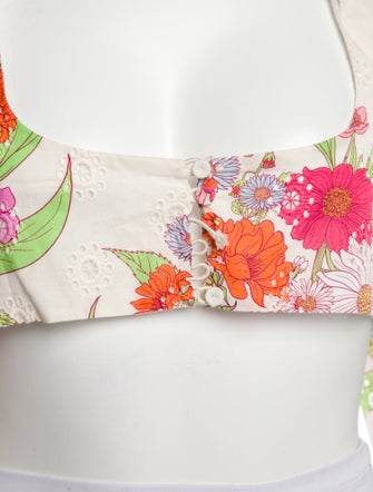 Borgo De Nor Floral Print Square Neckline Crop Top