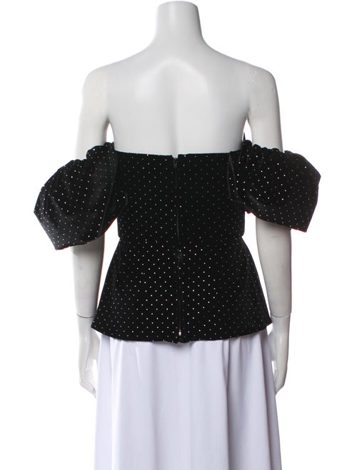 Borgo De Nor Polka Dot Print Off-The-Shoulder Crop Top