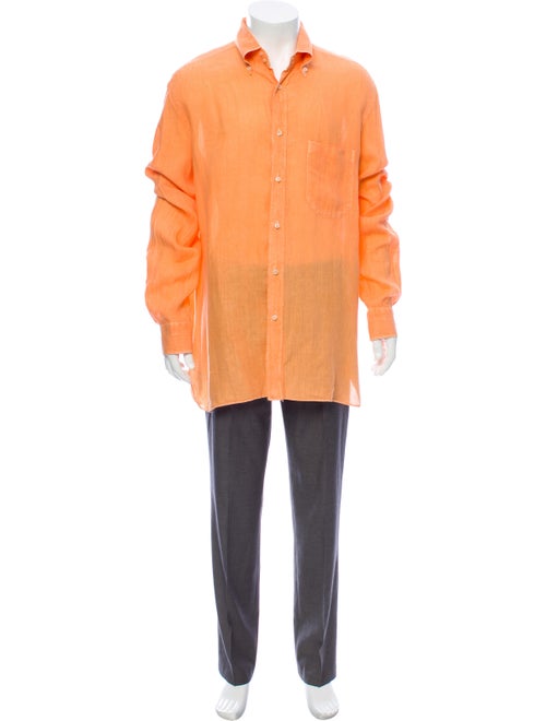 Borrelli Linen Casual Shirt orange