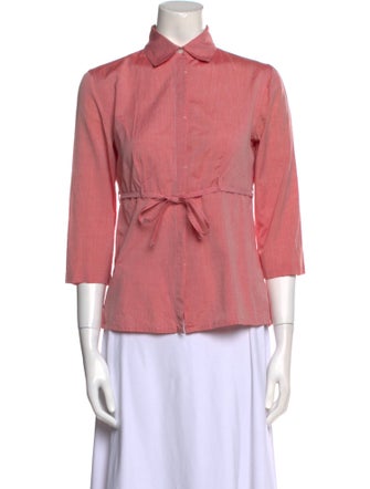 Borrelli Three-Quarter Sleeve Button-Up Top