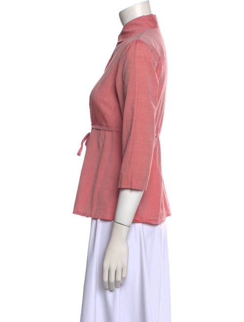 Borrelli Three-Quarter Sleeve Button-Up Top