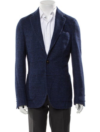 Borrelli Wool Plaid Print Blazer