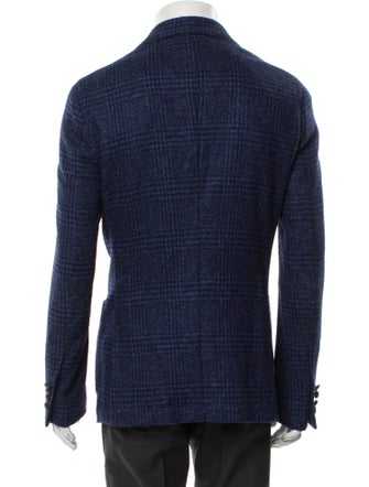 Borrelli Wool Plaid Print Blazer