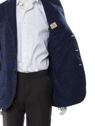 Borrelli Wool Plaid Print Blazer