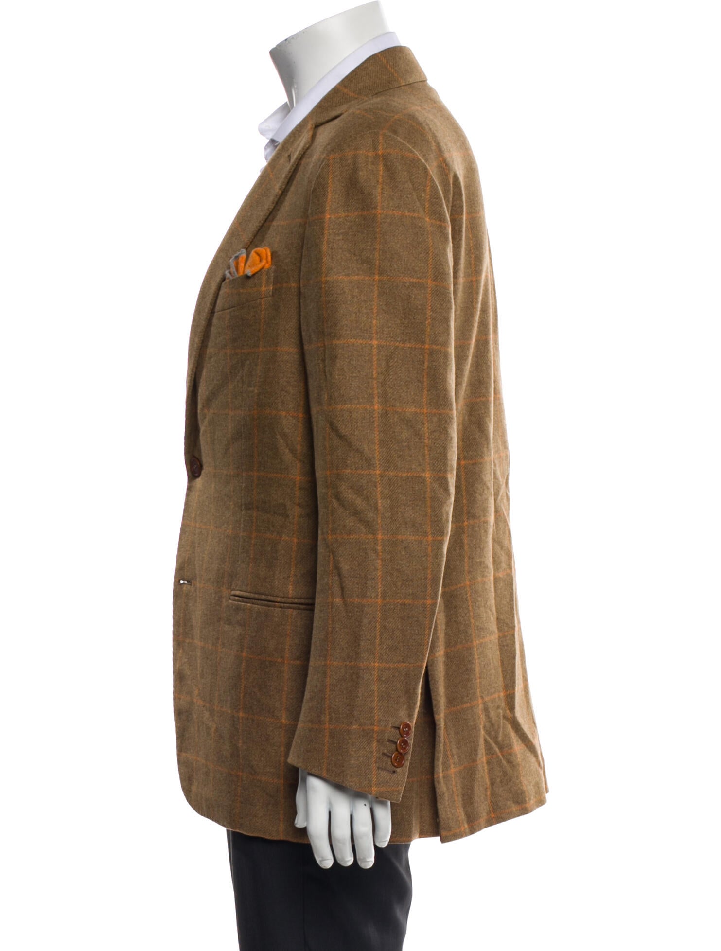 Borrelli Wool Plaid Print Blazer