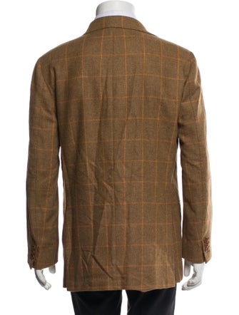 Borrelli Wool Plaid Print Blazer
